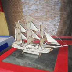 Laser Cut Wooden Sailboat Model Ship Free Vector File