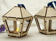 Laser Cut Wooden Small Lantern Wooden Old Lamp Layout Free DXF File