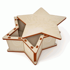 Laser Cut Wooden Star Gift Box Free Vector File