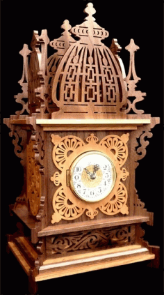 Laser Cut Wooden Table Clock Free Vector File