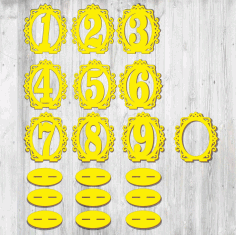 Laser Cut Wooden Table Numbers Template Free Vector File