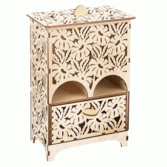 Laser Cut Wooden Tea Chamomile Storage Free Vector File