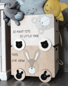 Laser Cut Wooden Toy Boxes Plywood 6mm Free Vector File