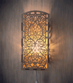 Laser Cut Wooden Wall Lamp Free Vector File