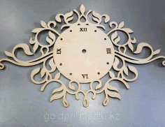 Laser Cut Wooden Wallart Clock Free Vector File, Free Vectors File