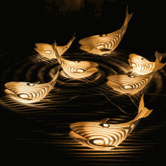 Laser Cut Wooden Whale Lamp 4mm Template Free Vector File