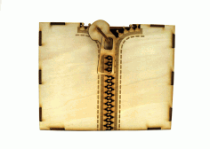 Laser Cut Wooden Zipper Box Free Vector File