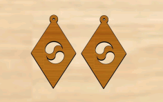 Laser Cut Yin Yang Dangle Earrings Free DXF File