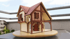 Laser Cutter Forge House Plywood 4mm Free Vector File