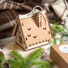 Laser Cutter Wood Hanging House Template Free Vector File