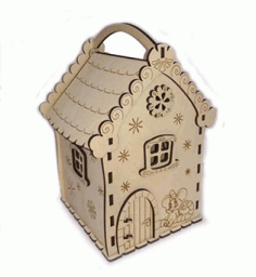 Laser Cutting Design Tea House Model Free Vector File