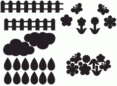 Laser Cutting Files Felt Fence Flowerss Free DXF File