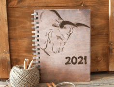 Laser Engraved Bull Image Free DXF File