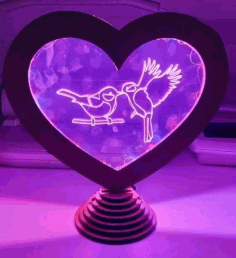 Laser Engraving 3d Illusion Acrylic Heart Lamp Free Vector File
