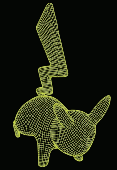 Laser Engraving 3d Illusion Acrylic Pikachu Lamp Free Vector File
