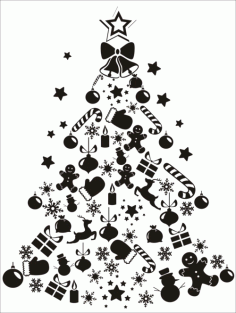 Laser Engraving Christmas Tree Ornament Laser Cut Free Vector File