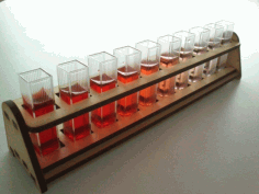 Lasercut Cuvette Rack For 10 X 10 Mm Cuvettes Free DXF File