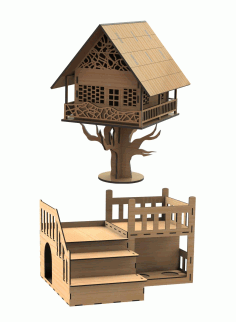 Lasercut Fantasy House For Laser Cut Free Vector File