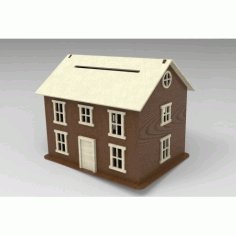 Lasercut House Piggy Bank Free DXF File