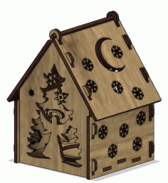Lasercut Wooden House Model Free Vector File