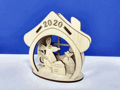 Layout House With Mouse 2020 For Laser Cut Free Vector File