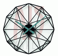 Layout Of Geometric Pattern Clock Free Vector File