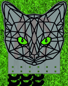 Layout Of Housekeeper Cat Drawing For Laser Cut Free Vector File