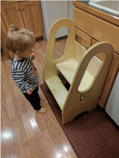 Layout Of Kitchen Assistant Stool For Laser Cut Free DXF File