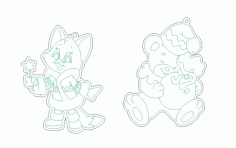 Layout Of New Year Toys For Laser Cutting Free Vector File