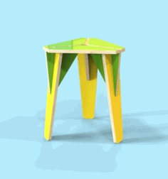 Layout Of Stool Drawing For Laser Cutting Free Vector File