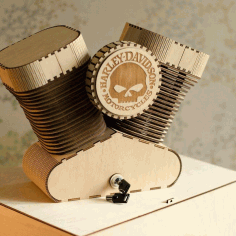 Layout Of The Table Lamp For Fans Of Harley Davidson Free DXF File