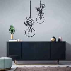 Light Bulb Wall Art For Laser Cutting Free Vector File
