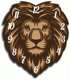 Lion Head Wall Clock Template For Laser Cut Free Vector File