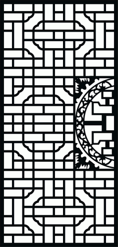 Living Room Floral Lattice Stencil Separator Seamless Pattern For Laser Cut Free Vector File