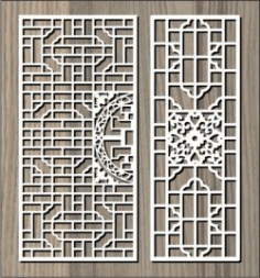 Living Room Floral Lattice Stencil Separator Seamless Patterns Set Free DXF File