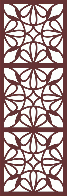 Living Room Grill Floral Seamless Design For Laser Cut Free Vector File