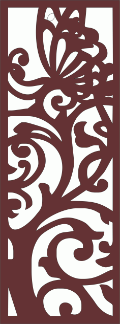 Living Room Screen Floral Seamless Design For Laser Cutiing Free Vector File