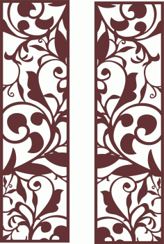 Living Room Screen Floral Seamless Pattern For Laser Cut Free Vector File