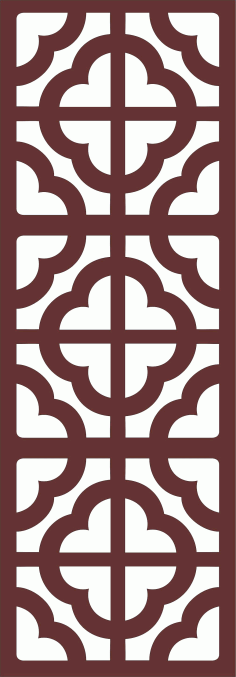 Living Room Seamless Floral Grill Panel For Laser Cutting Free DXF File