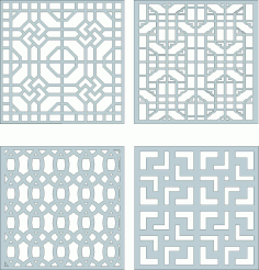 Living Room Seamless Floral Lattice Stencil Set Free DXF File