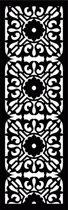 Living Room Seamless Floral Screen Art For Laser Cutting Free DXF File, Free Vectors File