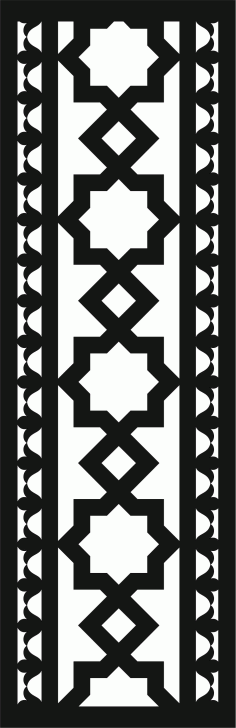 Living Room Seamless Floral Screen Panel For Laser Cut Free Vector File