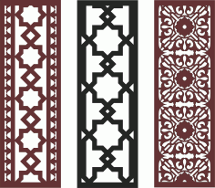 Living Room Seamless Floral Screen Set For Laser Cut Free Vector File