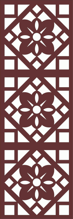 Living Room Seamless Separator Grill Panel For Laser Cutting Free DXF File