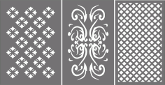 Living Room Seamless Separator Lattice Panels Set For Laser Cut Free Vector File