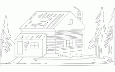 Log Cabin Free DXF File