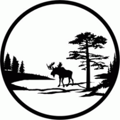 Lonely Elk For Laser Cut Plasma Free Vector File