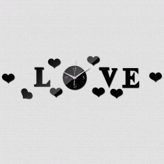 Love Clock Free DXF File