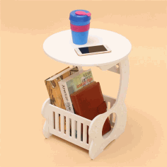Magazine Rack Side Table Template For Laser Cut Free Vector File