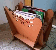 Magazine Shelf For Laser Cut Free Vector File